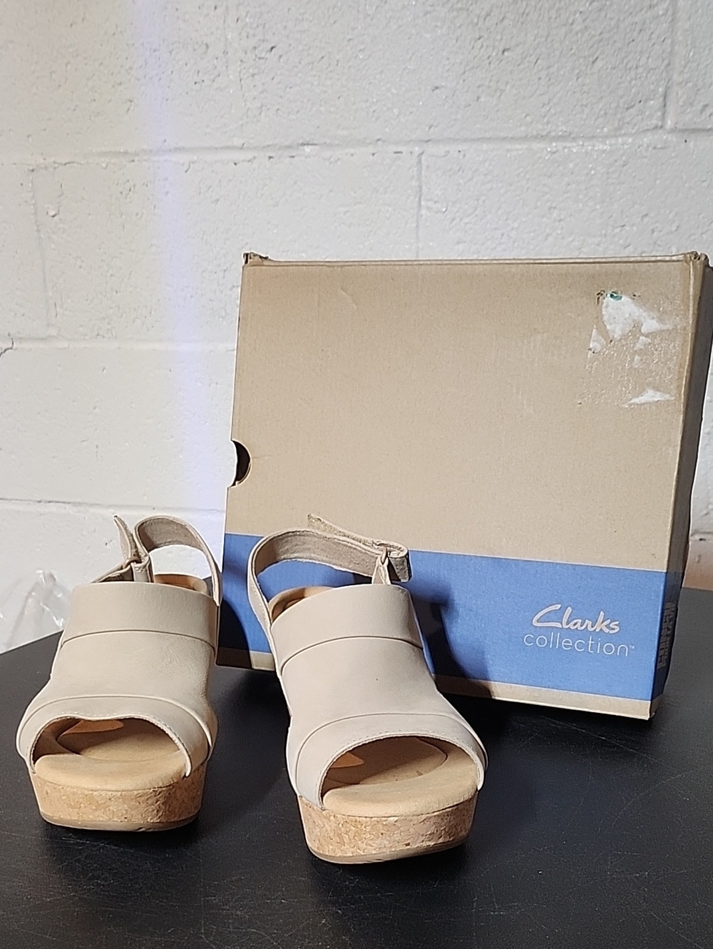 Clarks Annadel Ivory Women’s Beige Cork Wedge Sandals